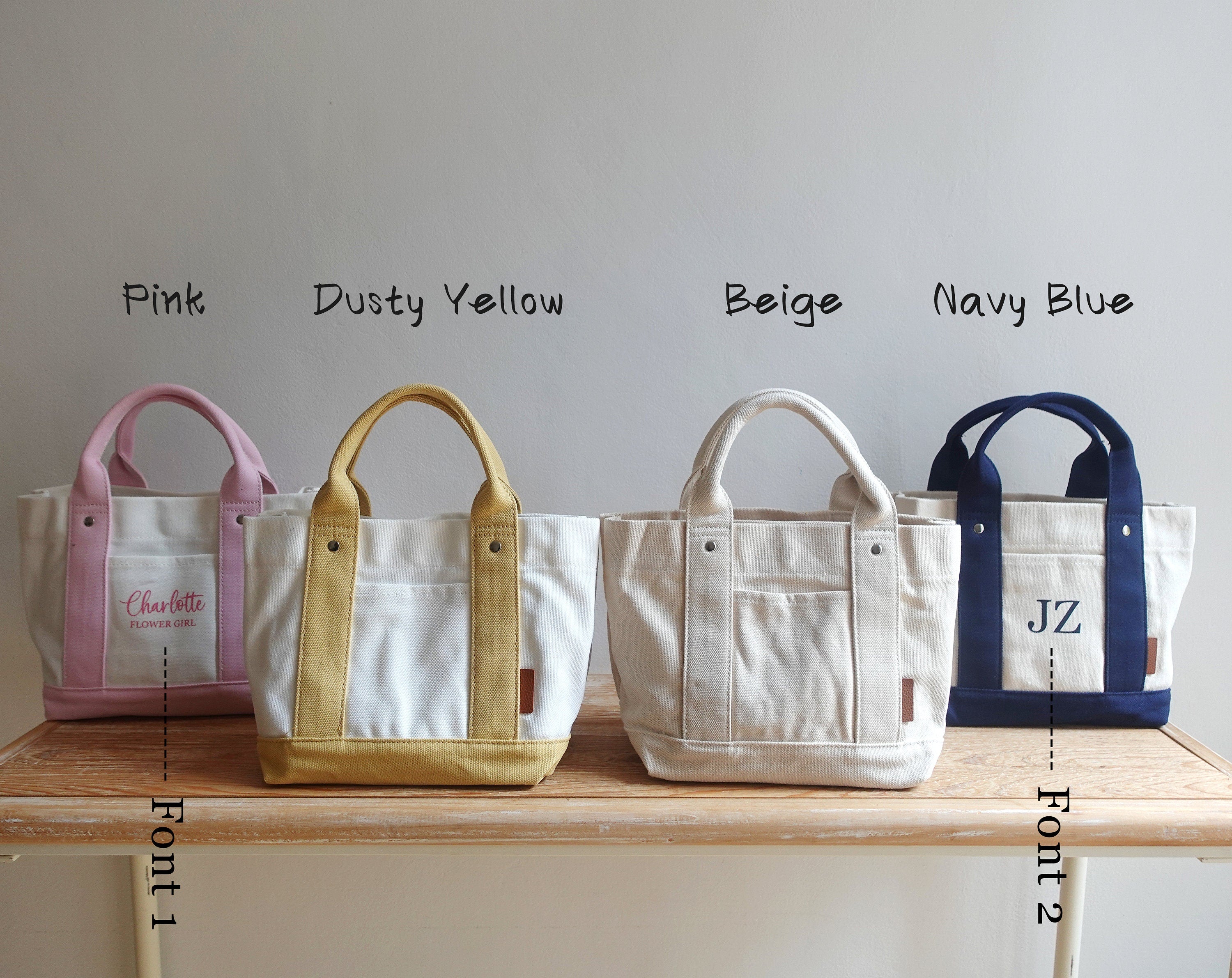 BeLettered.  Personalized Mini Canvas Boat Tote Bag