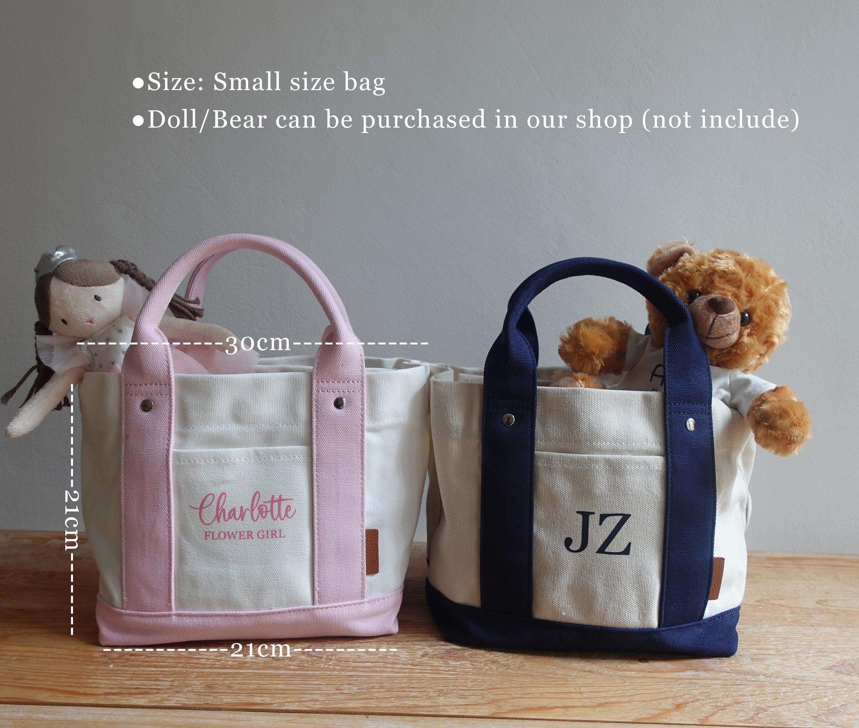 BeLettered.  Personalized Mini Canvas Boat Tote Bag