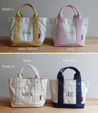 BeLettered.  Personalized Mini Canvas Boat Tote Bag