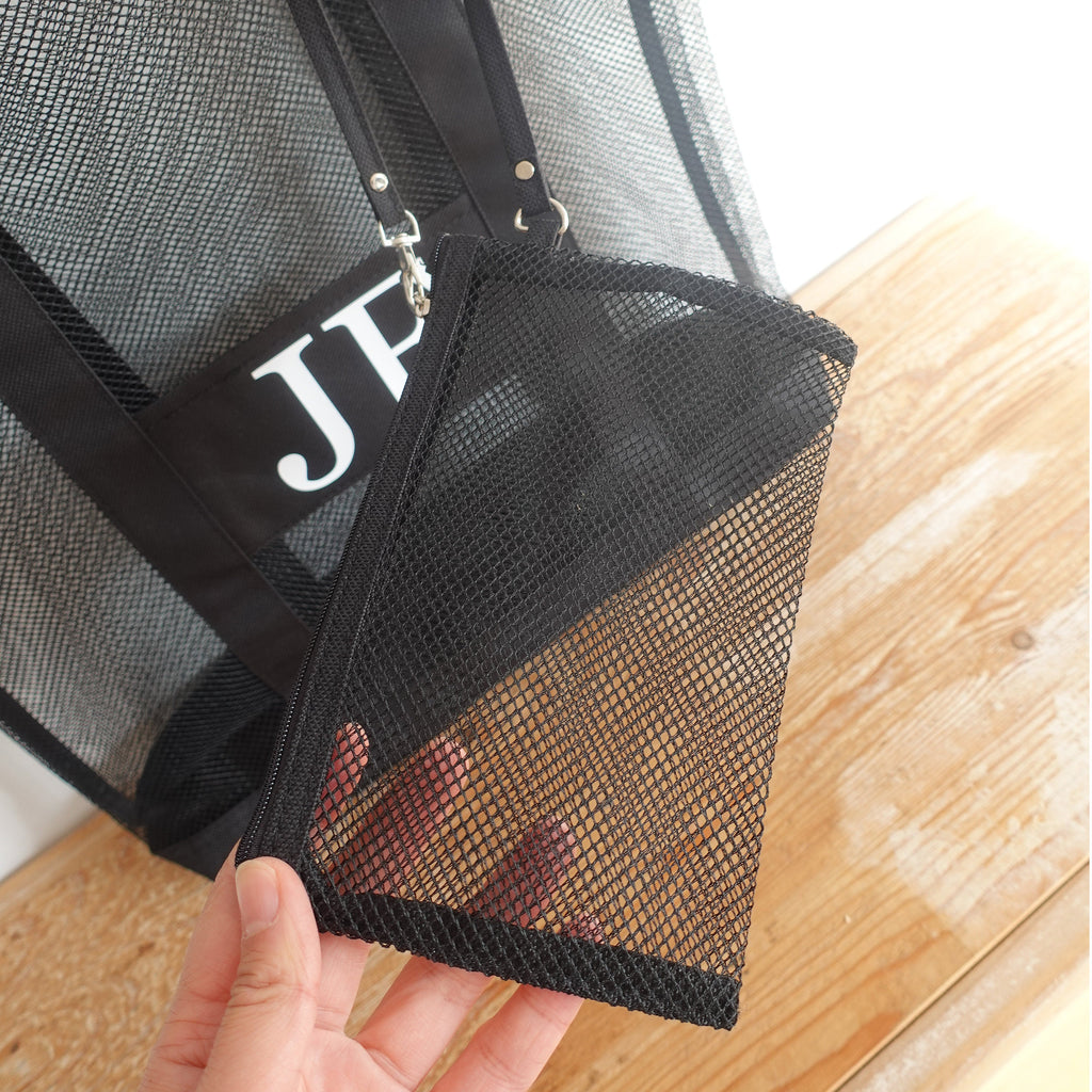 Mesh Personalized Tote Bag with Initials