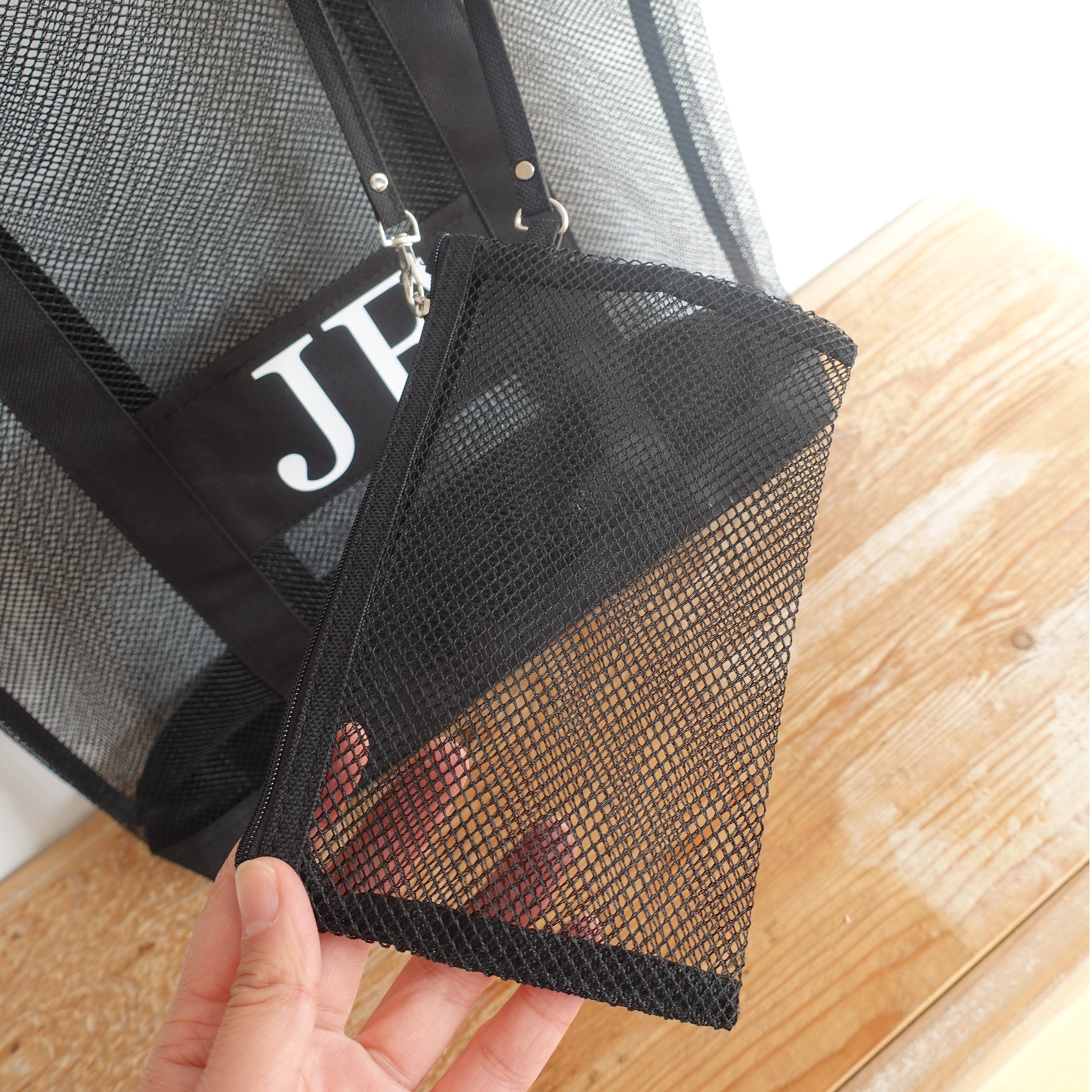 Mesh Personalized Tote Bag with Initials