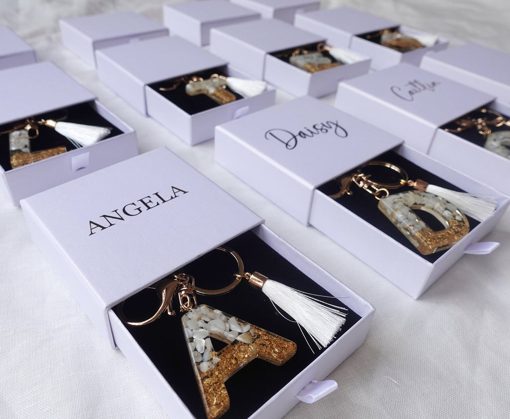 Custom Handmade Resin Letter Keychain