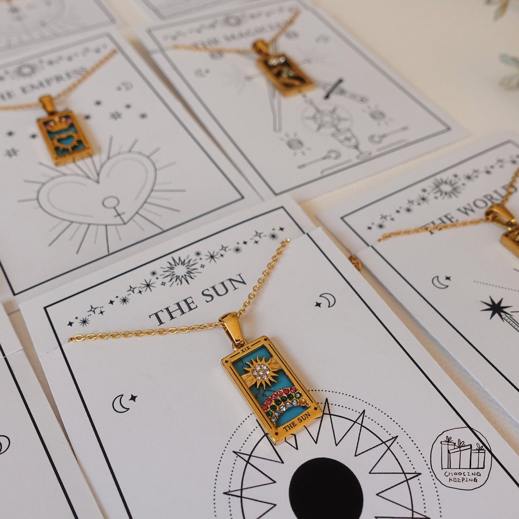 GOLD FILLED Tarot Card Necklace
