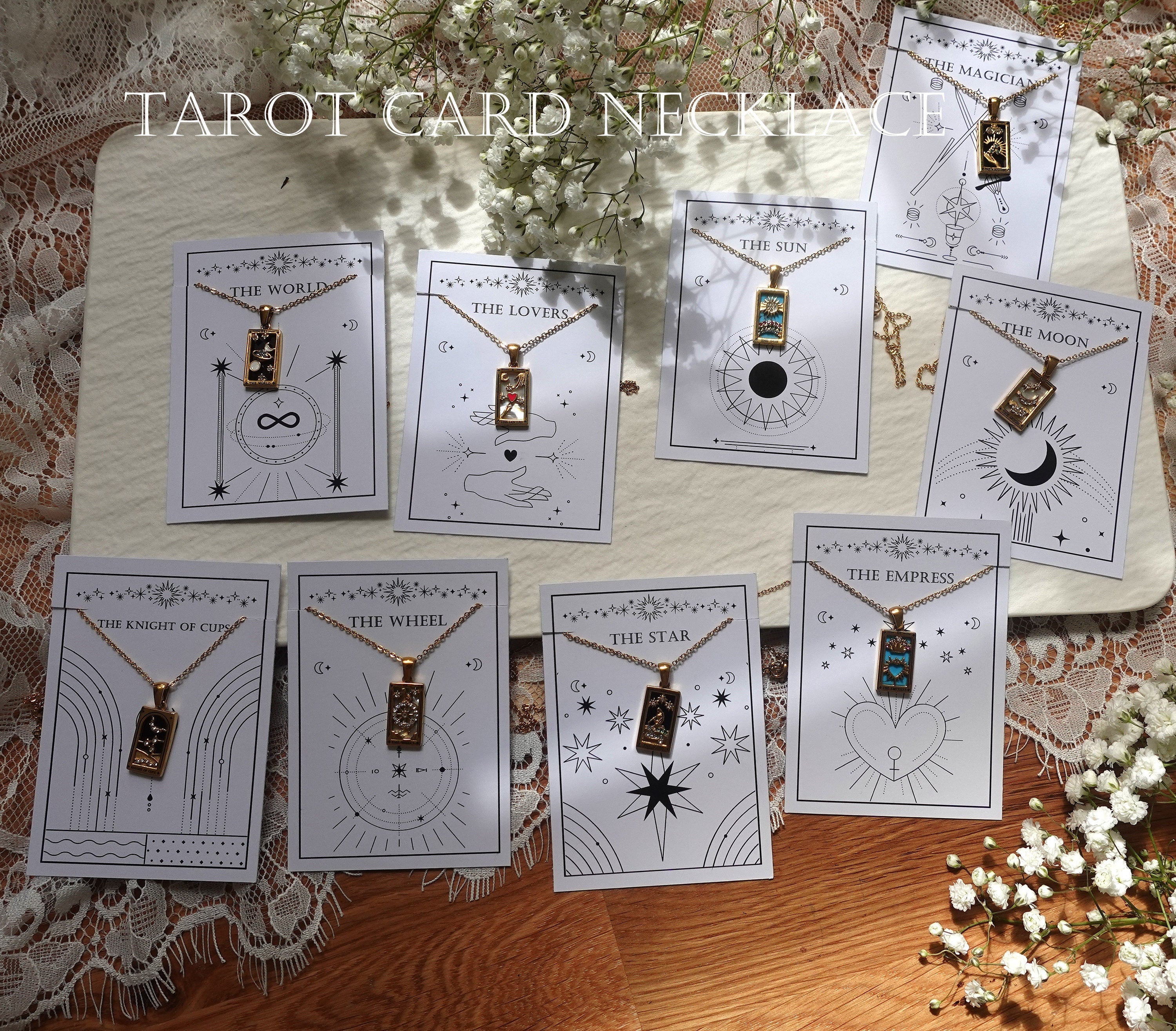 GOLD FILLED Tarot Card Necklace