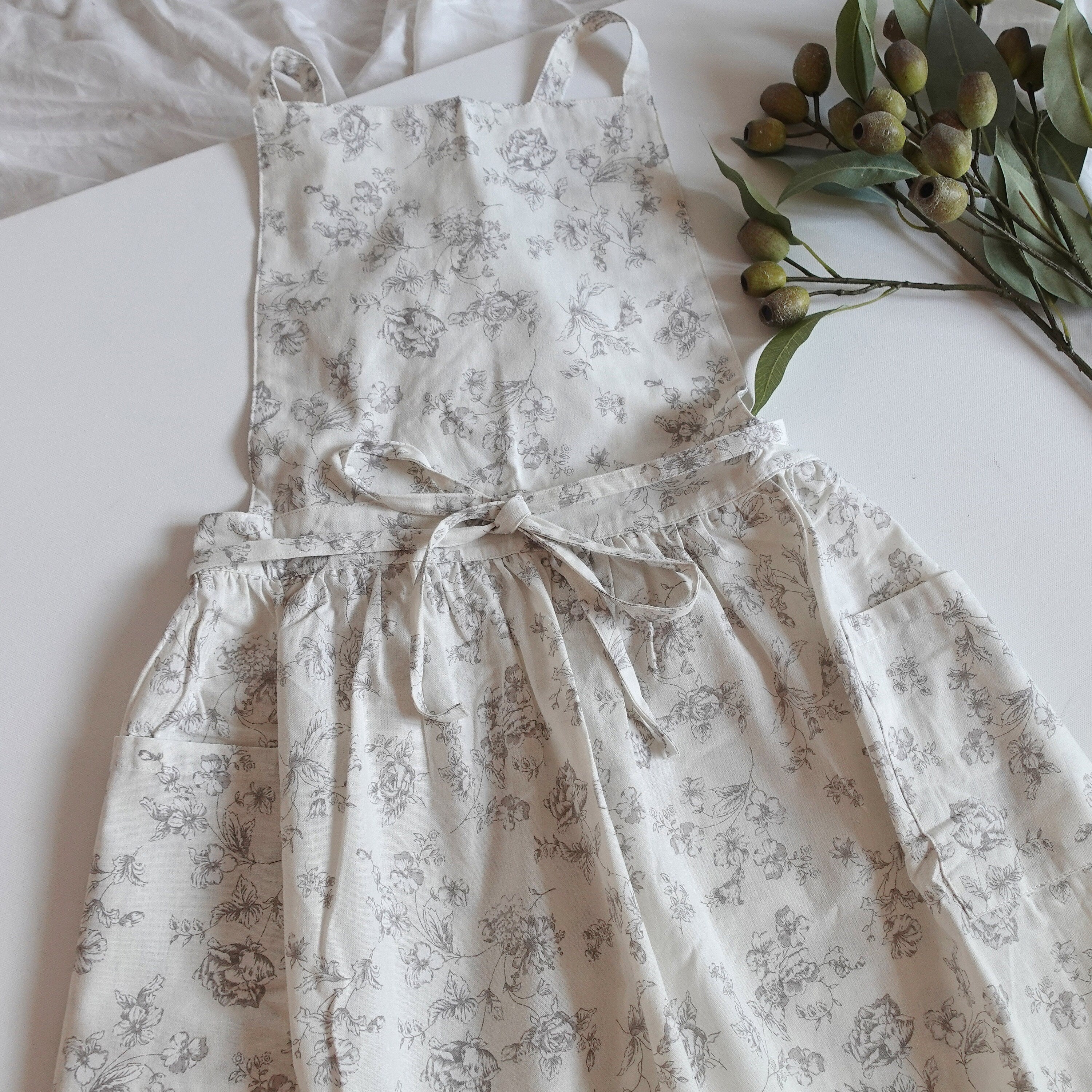 BeLettered.  Personalized Embroidered Floral Apron Dress