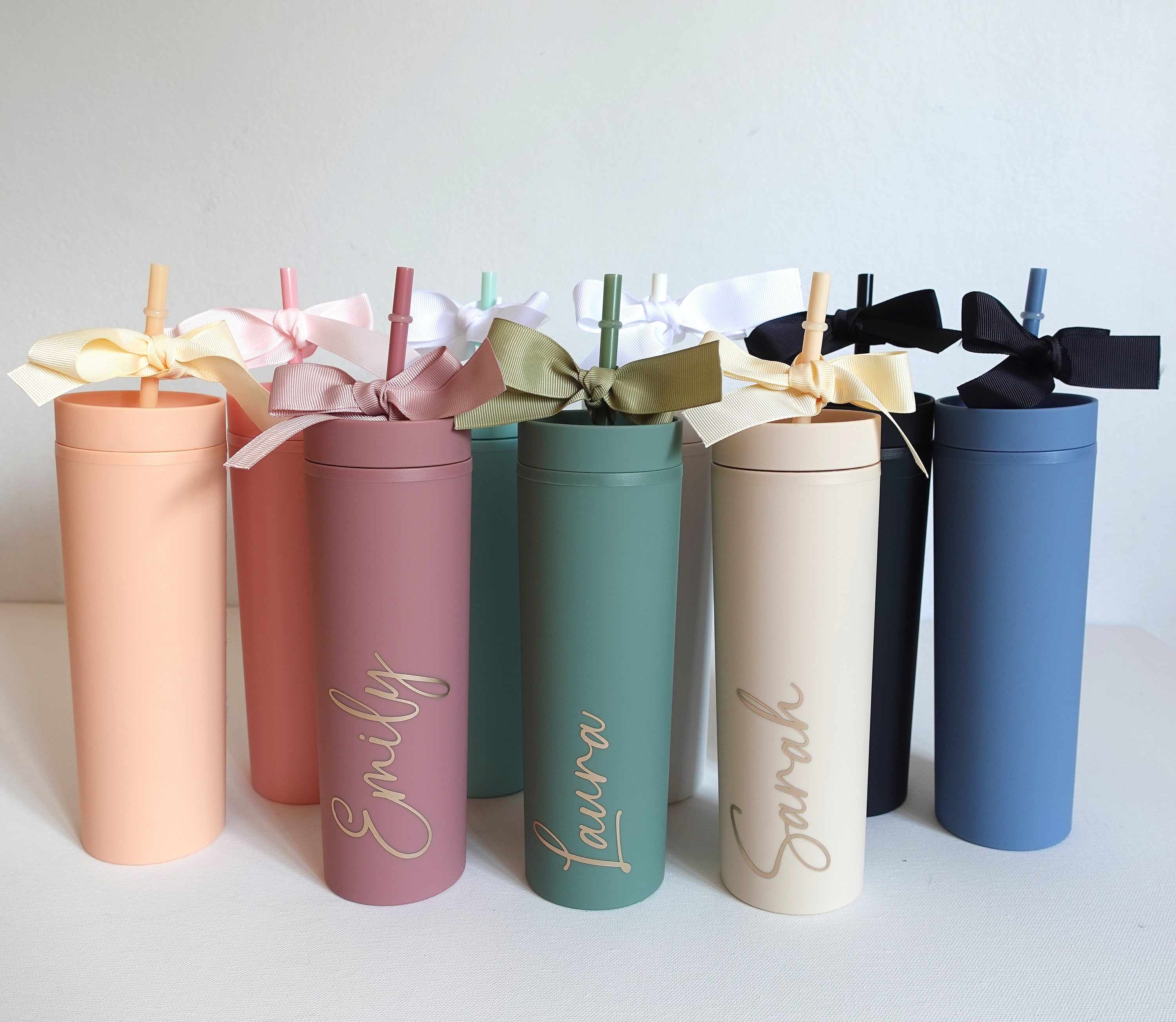 BeLettered. Personalised Skinny Tumbler with Straw