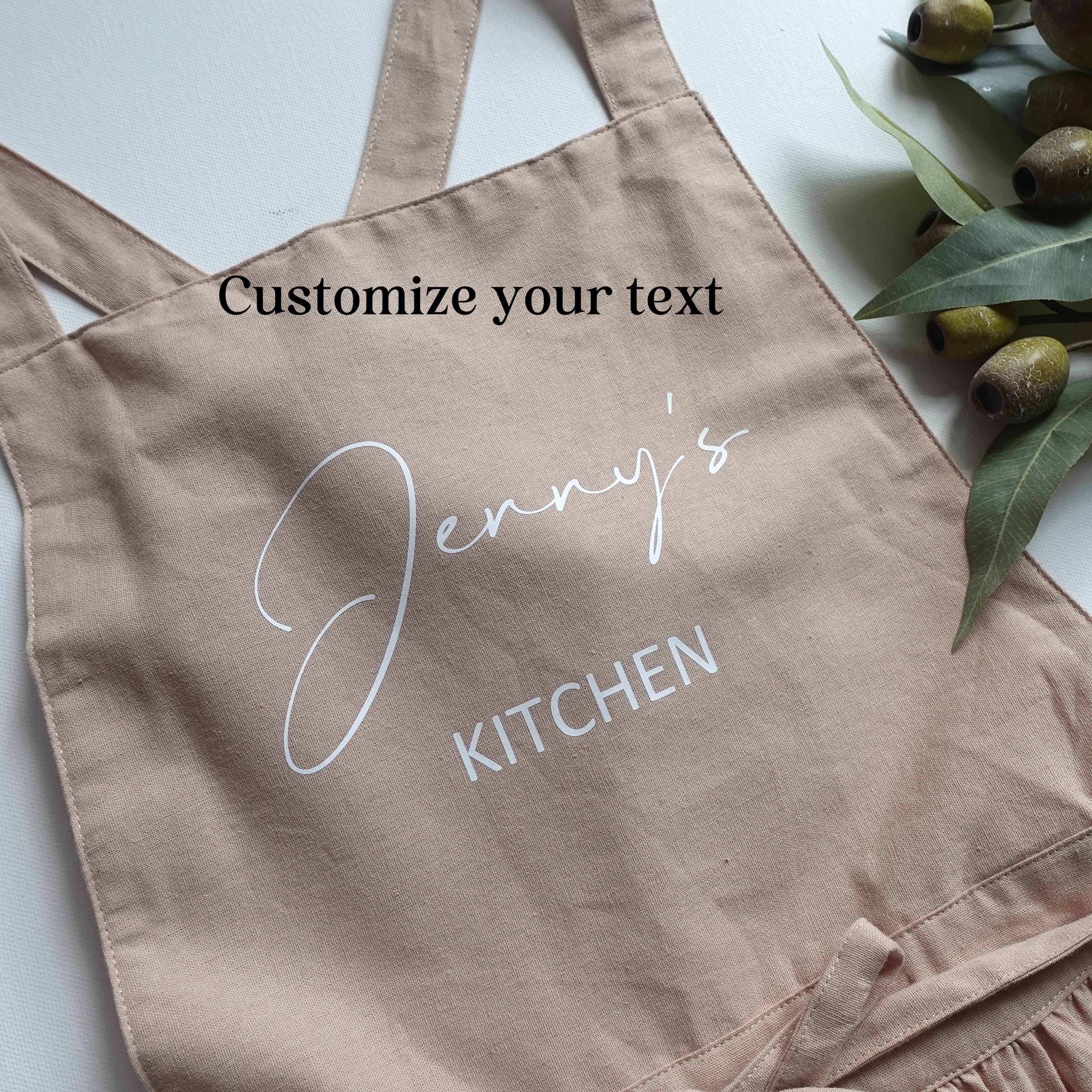BeLettered.  Personalized Apron Dress with Pockets, Custom Name