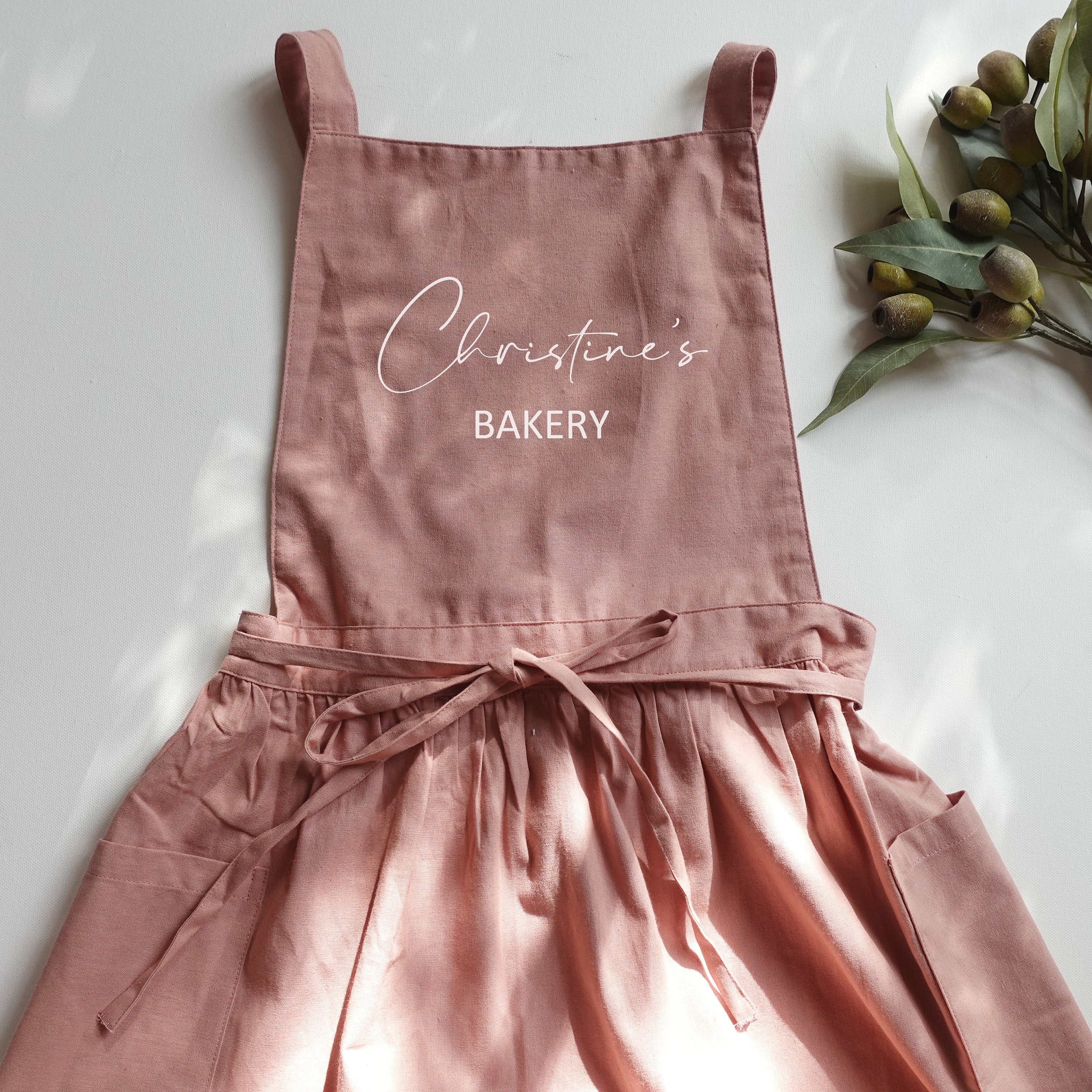 BeLettered.  Personalized Apron Dress with Pockets, Custom Name