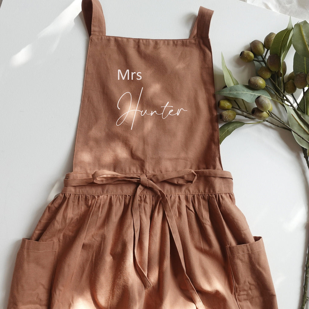 BeLettered.  Personalized Apron Dress with Pockets, Custom Name