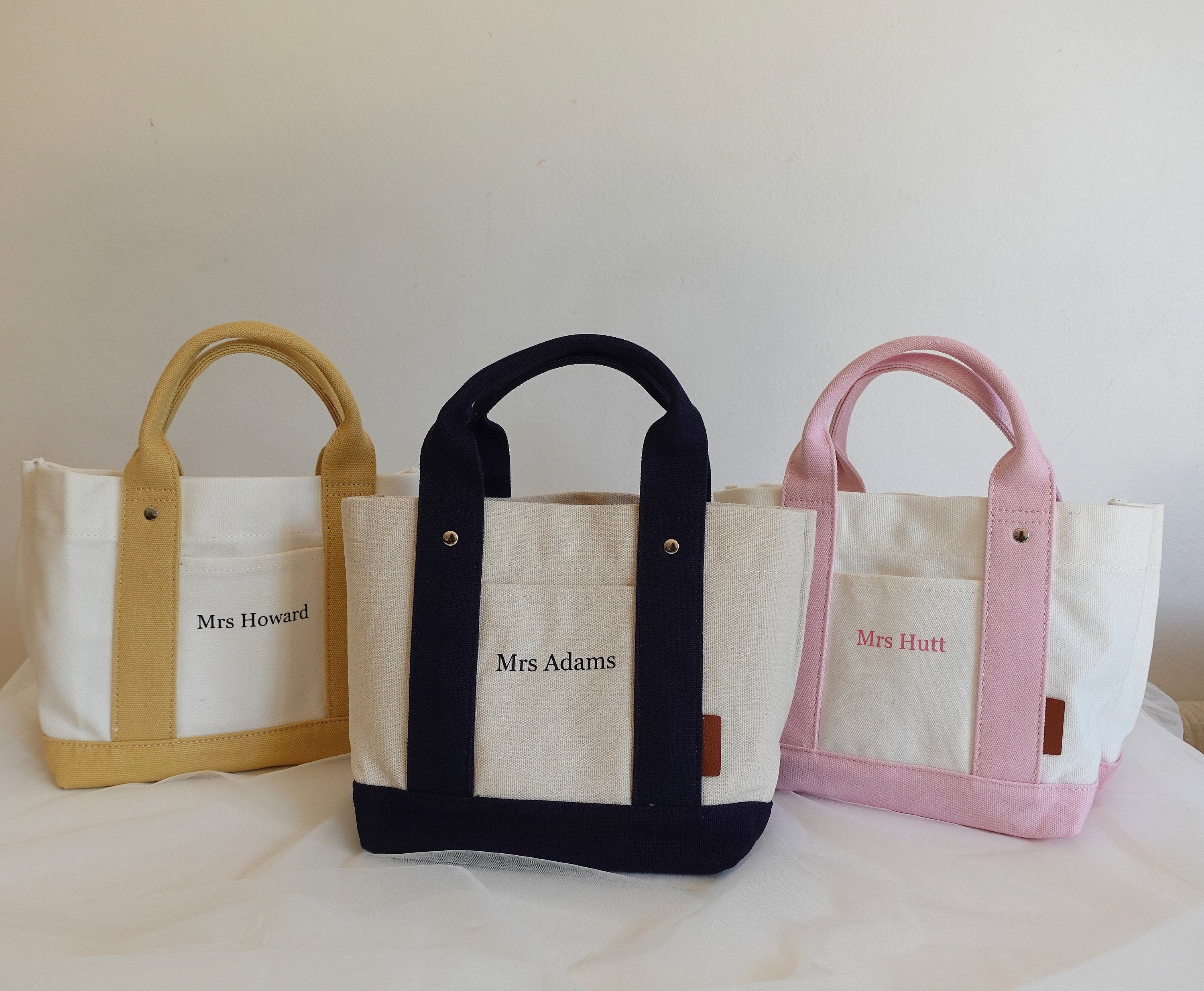 BeLettered.  Personalized Mini Canvas Boat Tote Bag