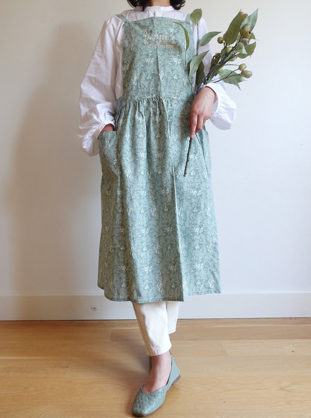 BeLettered.  Personalized Embroidered Floral Apron Dress