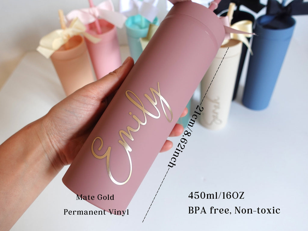 BeLettered. Personalised Skinny Tumbler with Straw