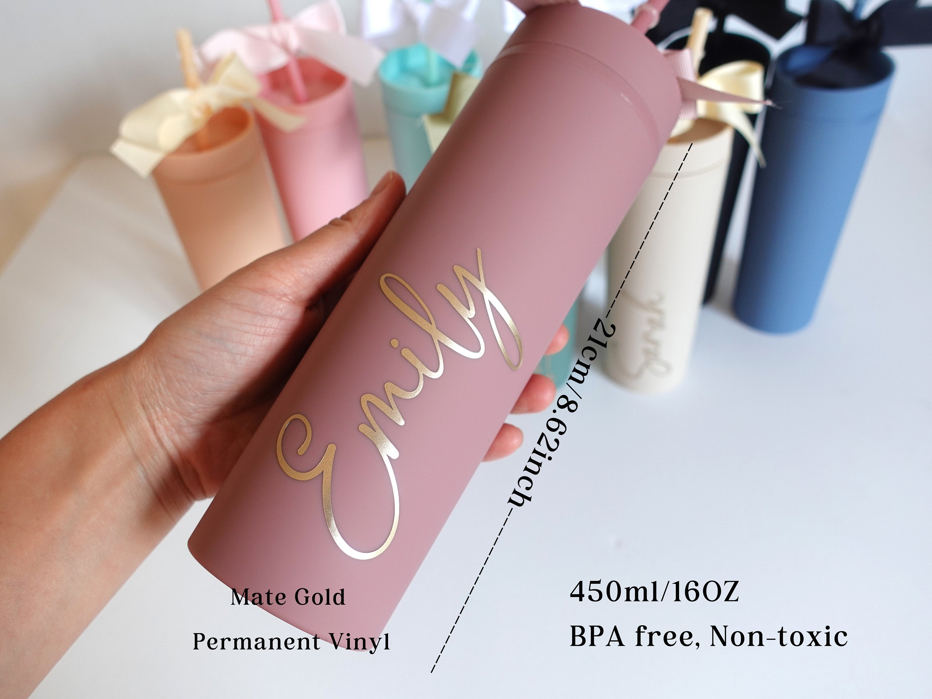 BeLettered. Personalised Skinny Tumbler with Straw