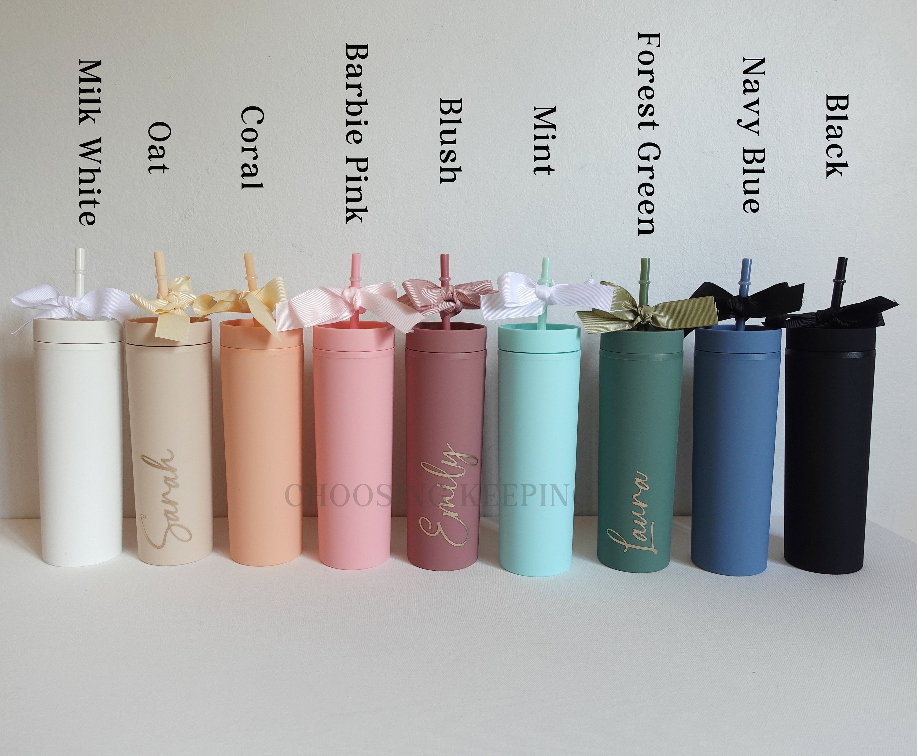 BeLettered. Personalised Skinny Tumbler with Straw