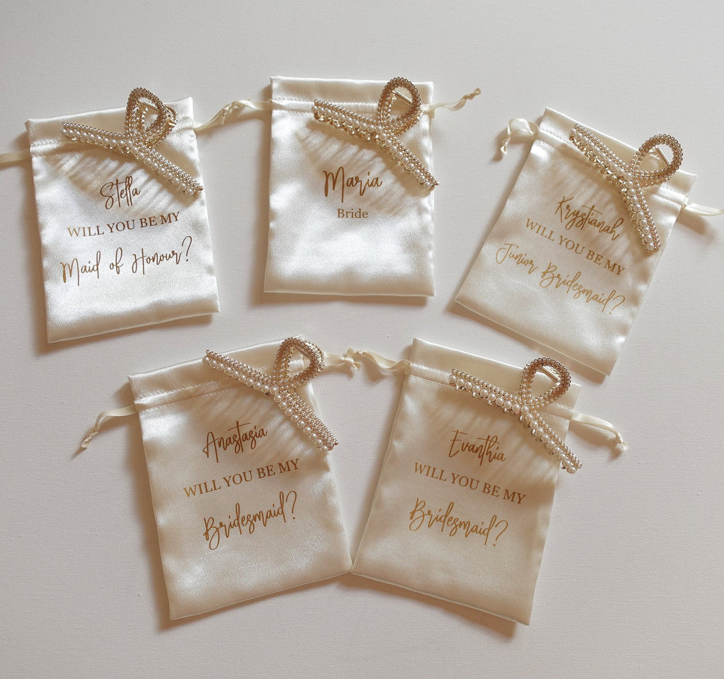 Personalized Pearl Hair Clips