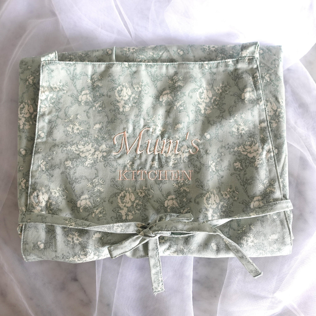 BeLettered.  Personalized Embroidered Floral Apron Dress