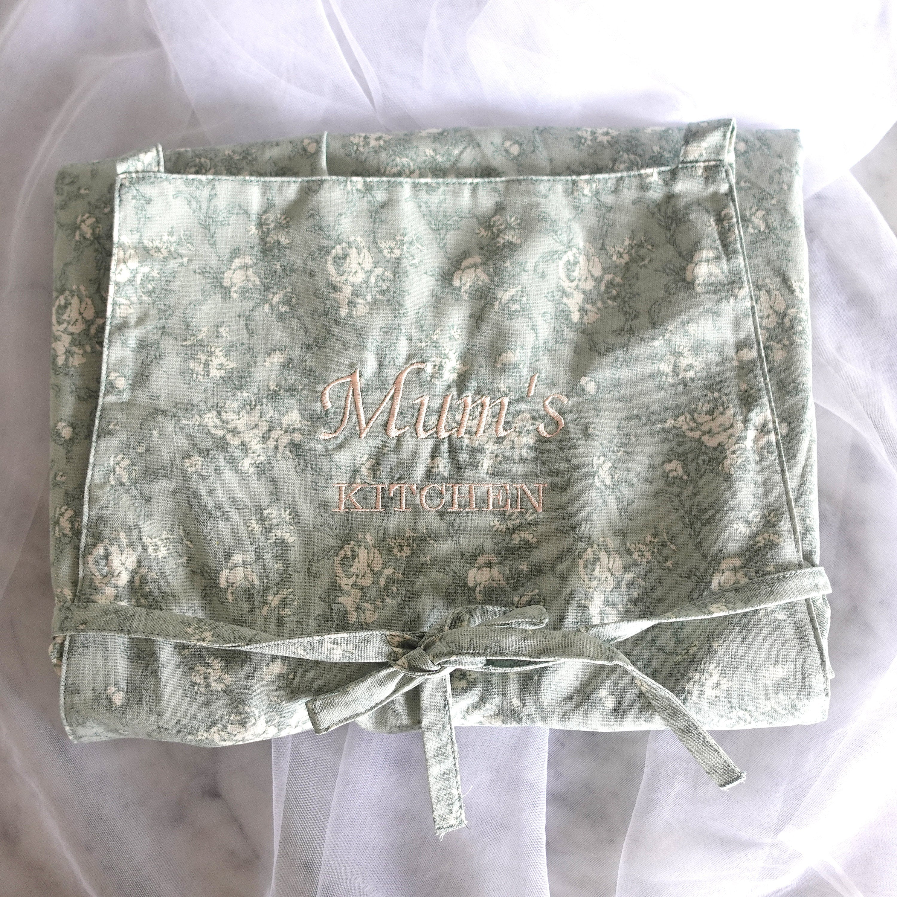 BeLettered.  Personalized Embroidered Floral Apron Dress