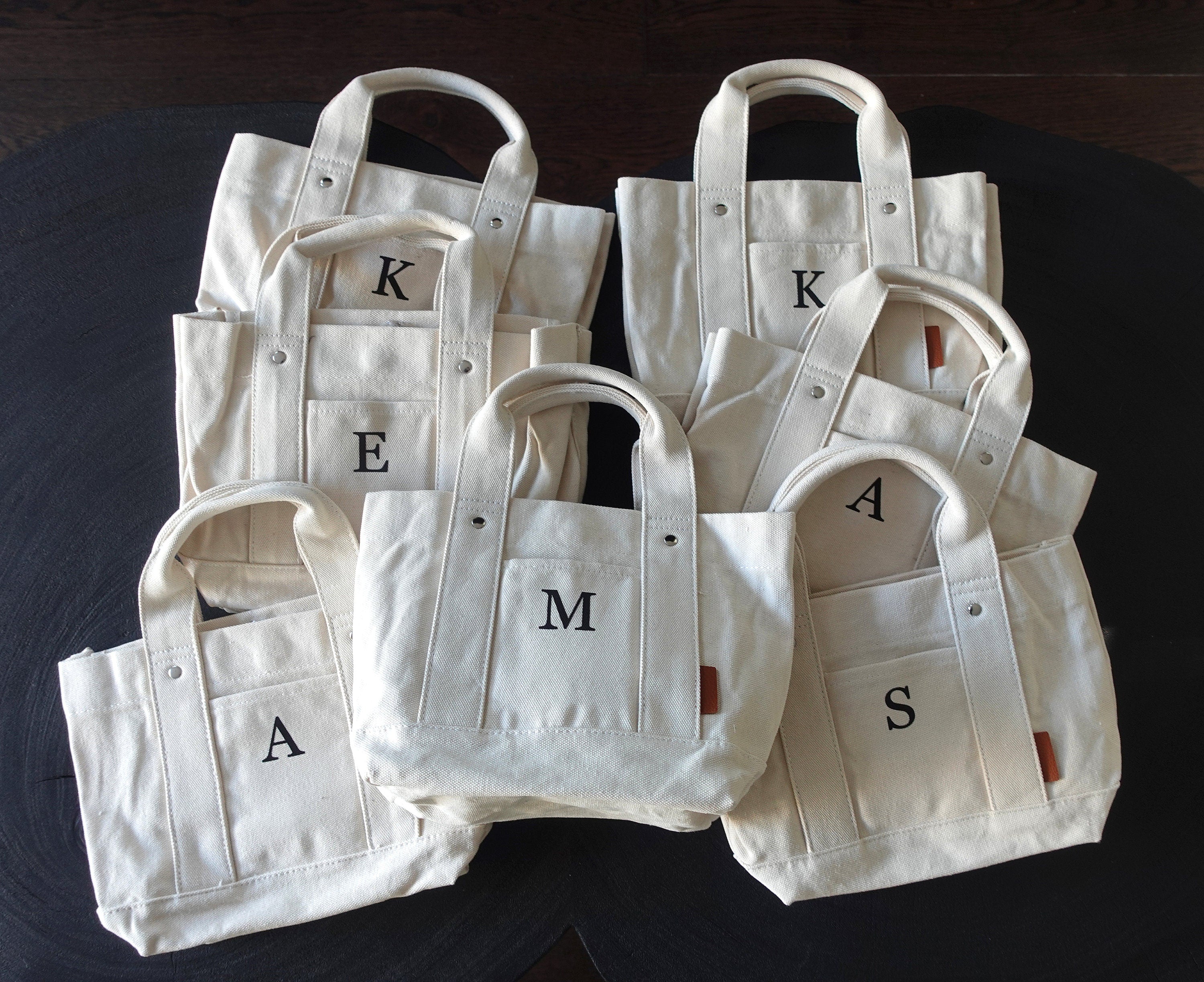 BeLettered.  Personalized Mini Canvas Boat Tote Bag