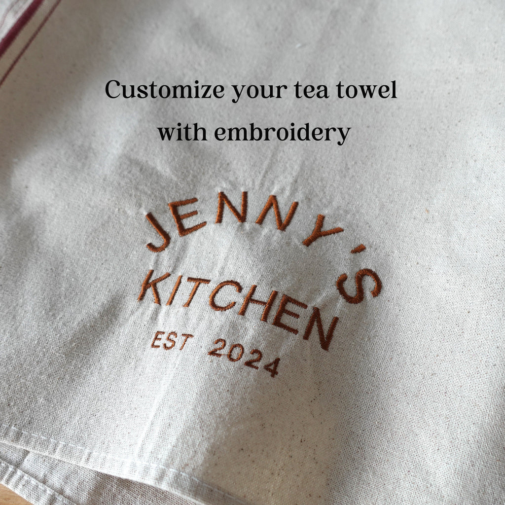 Personalized Embroidery Kitchen Tea Towel