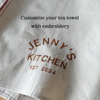 Personalized Embroidery Kitchen Tea Towel