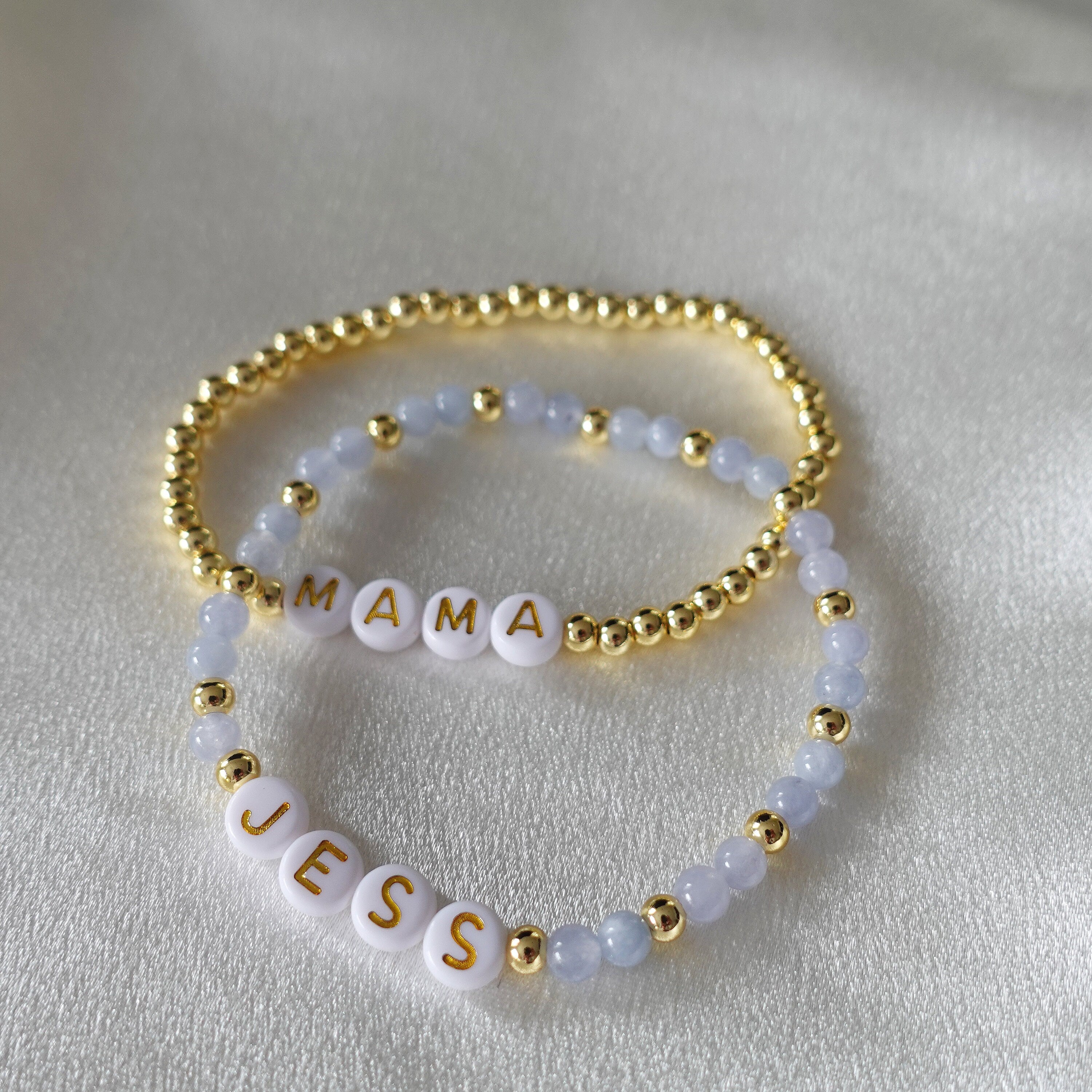 Custom Name Beaded Bracelet, Personalized Gift
