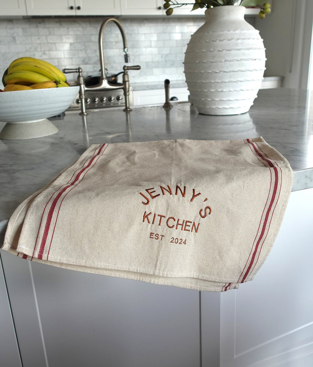 Personalized Embroidery Kitchen Tea Towel