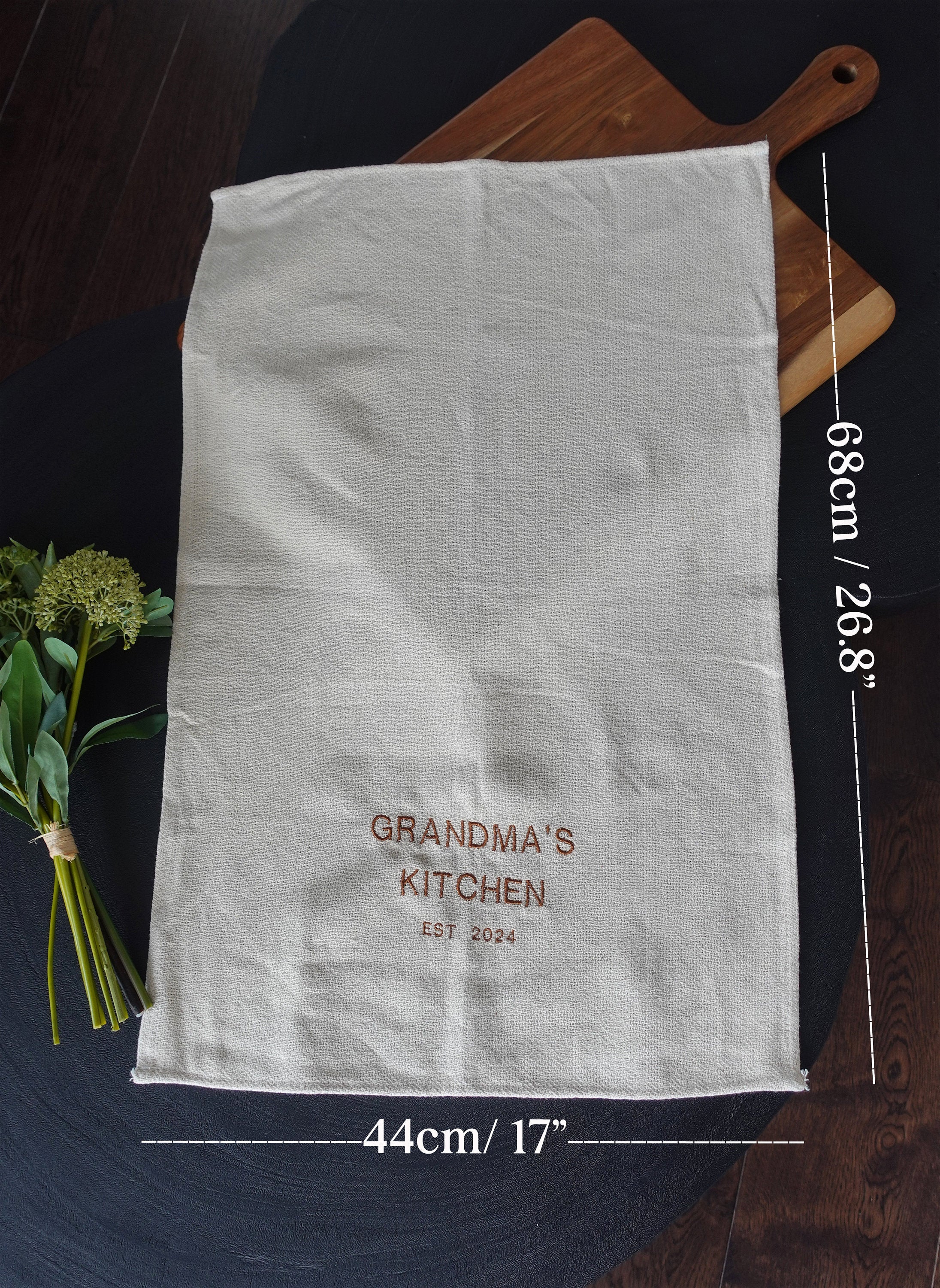 Personalized Embroidery Tea Towel