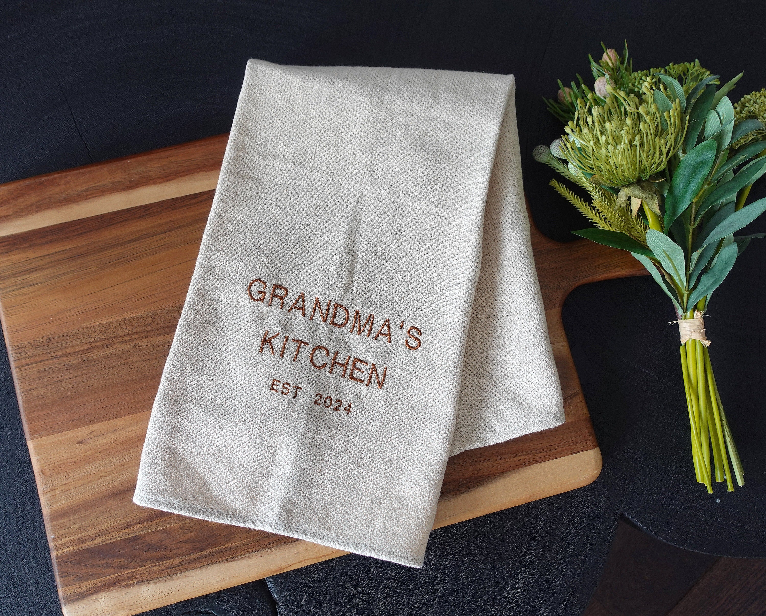 Personalized Embroidery Tea Towel
