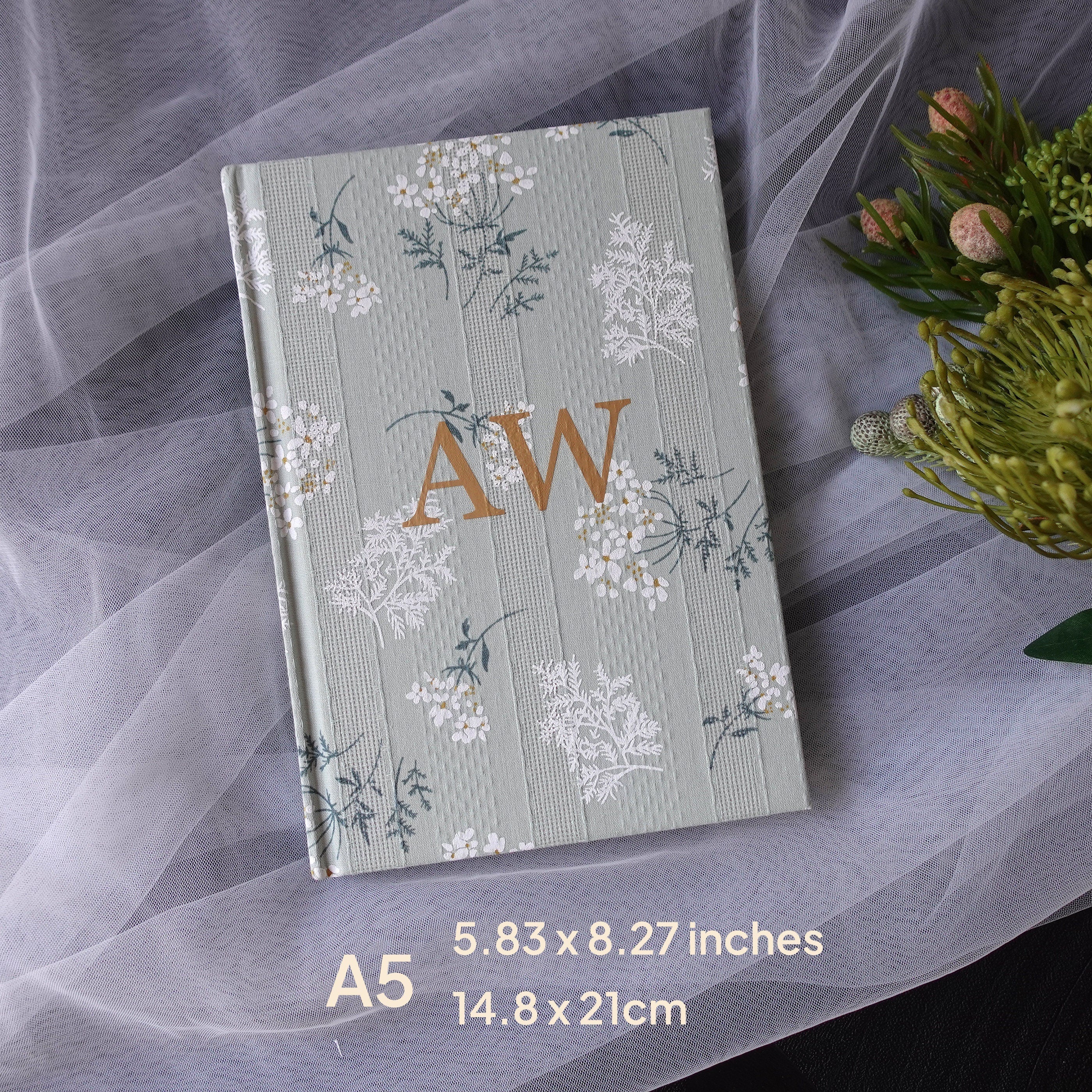 Personalized Floral Lace Notebook,A5 Journal