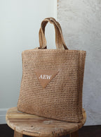 BeLettered. Personalized Woven Straw Tote Bag,Shoulder BAG