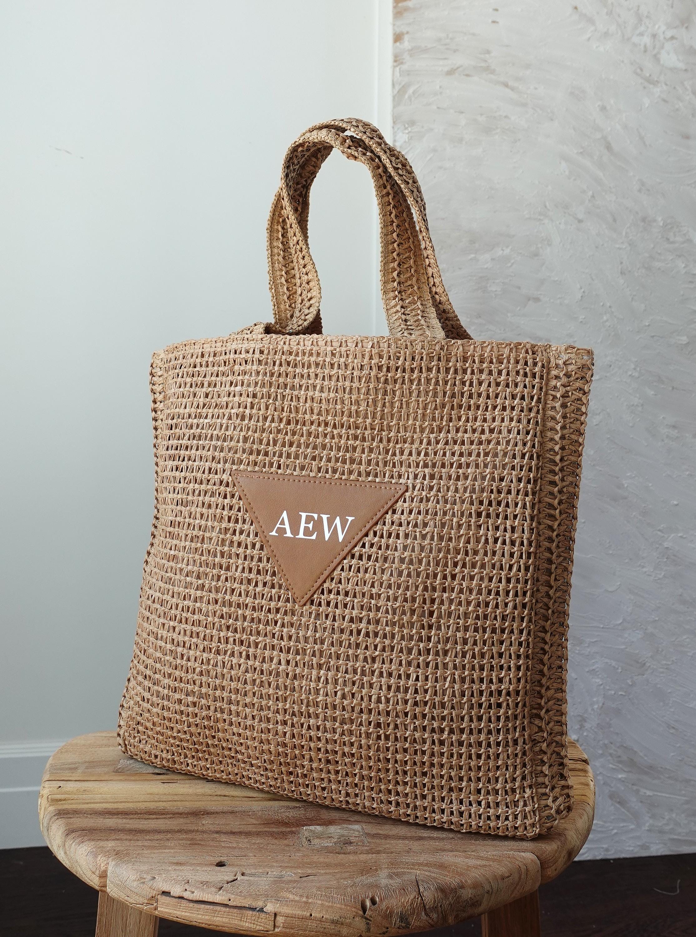 BeLettered. Personalized Woven Straw Tote Bag,Shoulder BAG