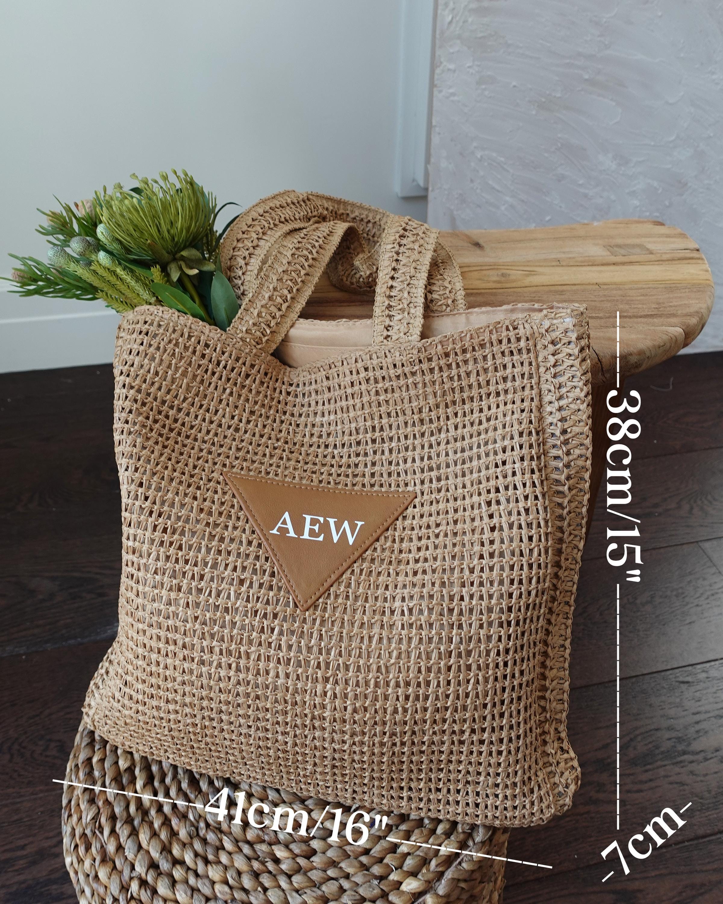 BeLettered. Personalized Woven Straw Tote Bag,Shoulder BAG