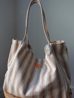 BeLettered. Personalized Striped Tote Bag