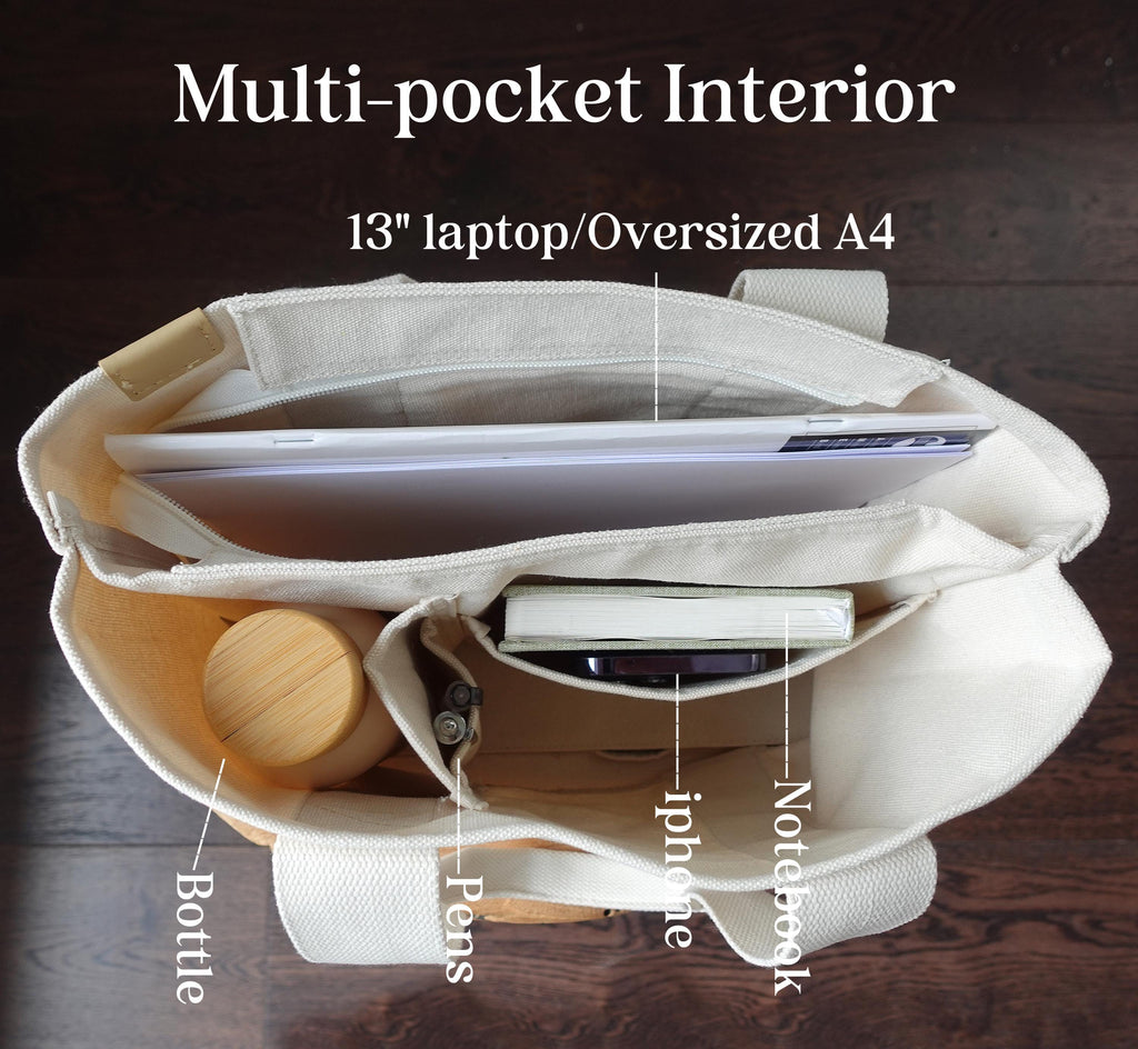 BeLettered. Personalized Canvas Tote Bag, Fits A4 Bag