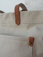 BeLettered. Personalized Unisex Canvas Tote Crossbody Bag with Leather Handles