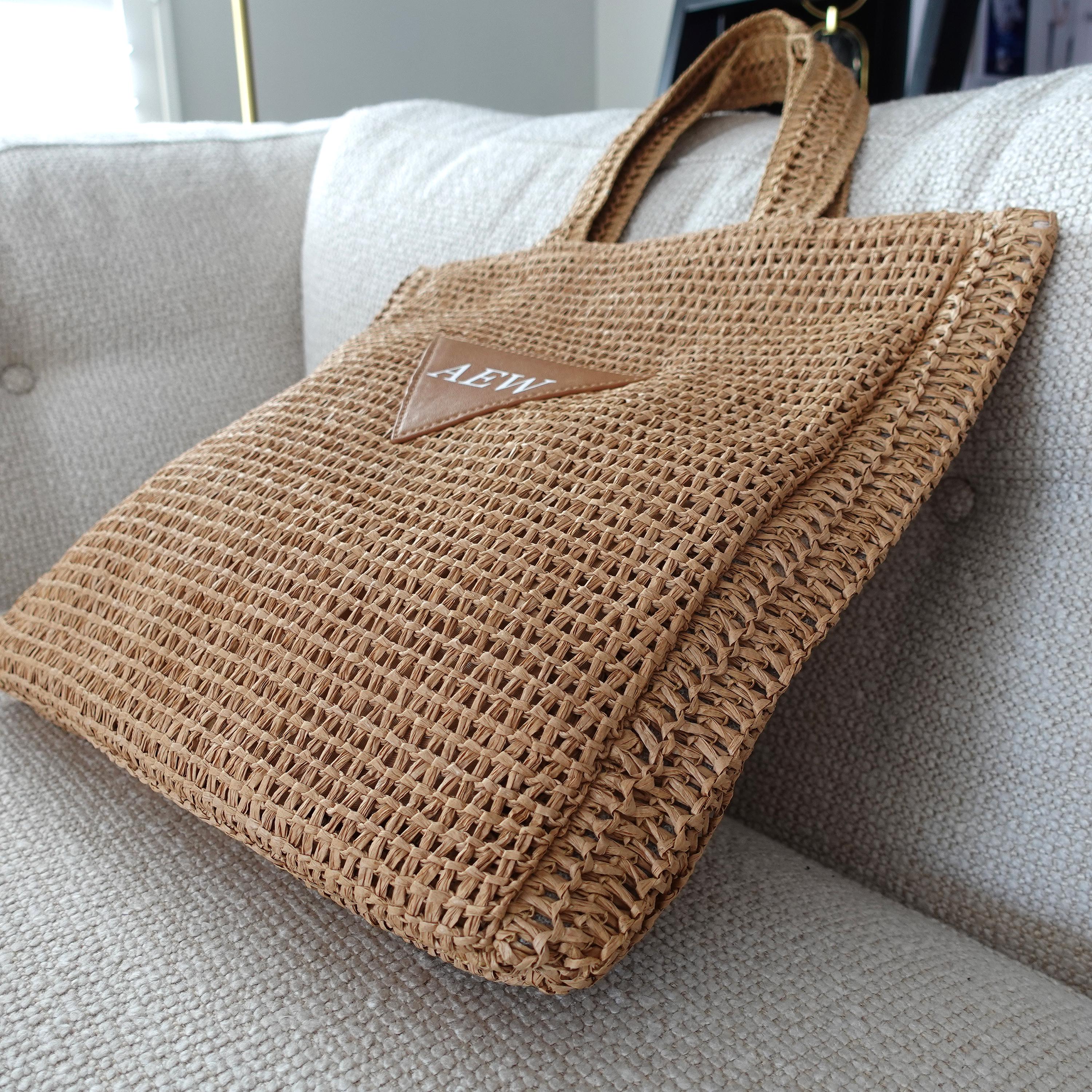 BeLettered. Personalized Woven Straw Tote Bag,Shoulder BAG