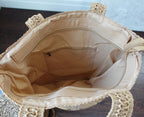 BeLettered. Personalized Woven Straw Tote Bag,Shoulder BAG