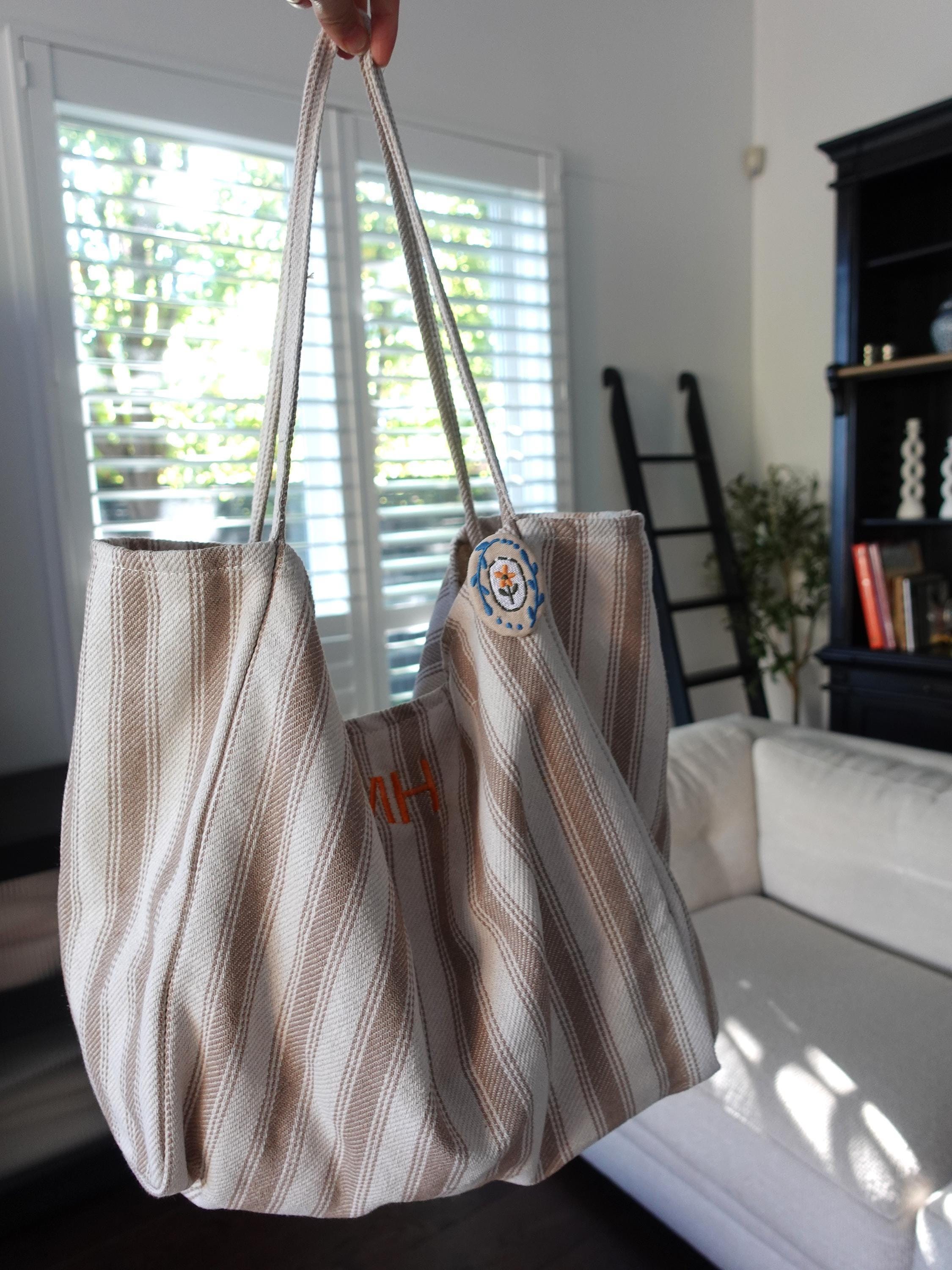 BeLettered. Personalized Striped Tote Bag