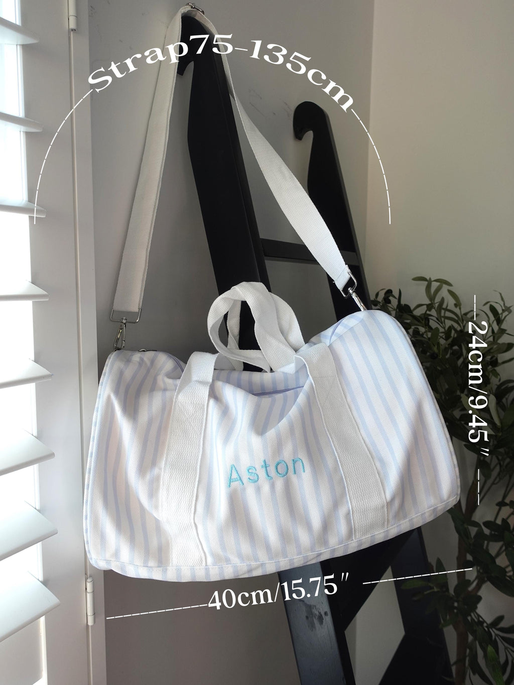 Personalized Kids Striped Duffel Bag