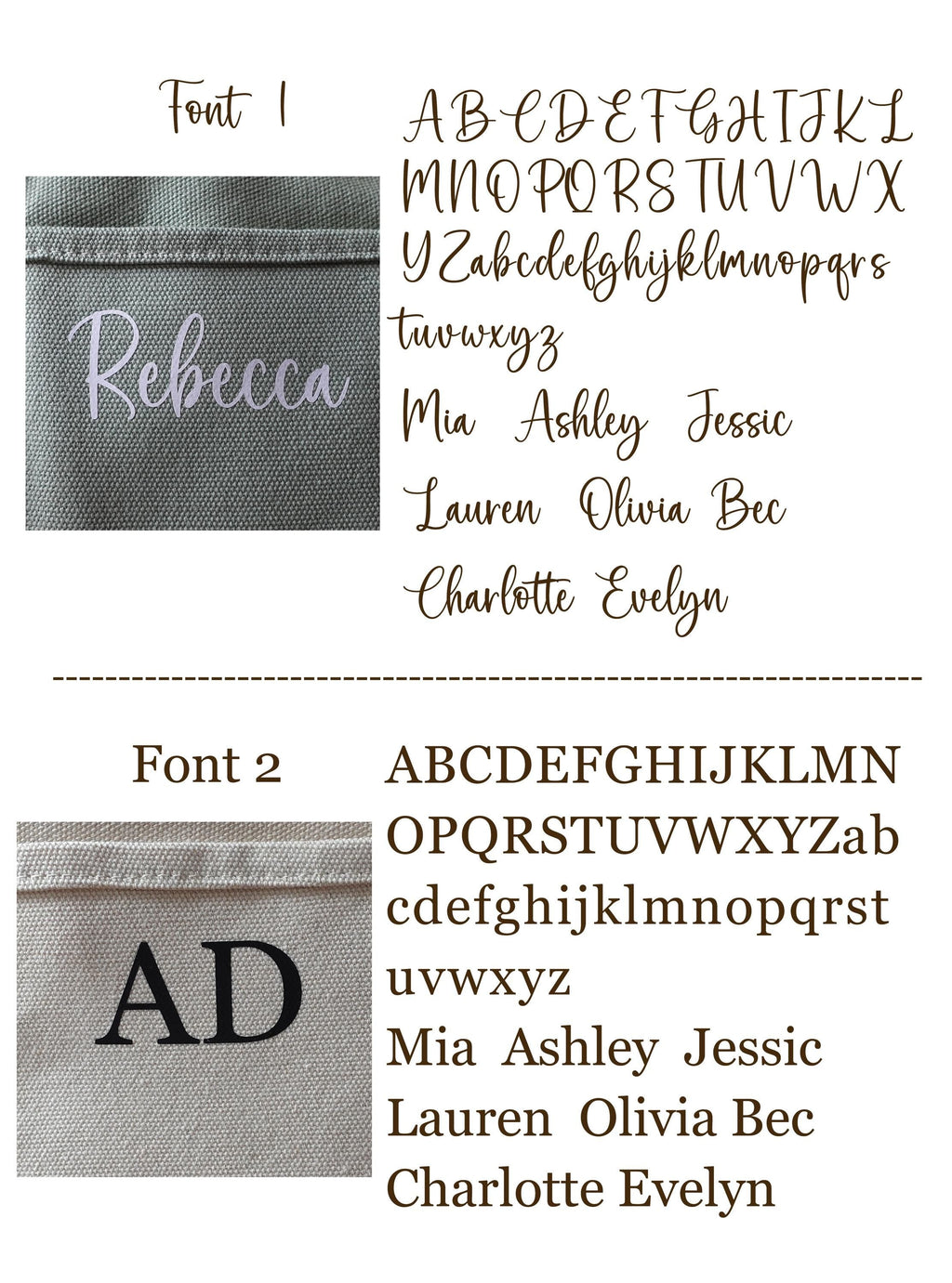 BeLettered. Personalized Canvas Tote Bag, Fits A4 Bag