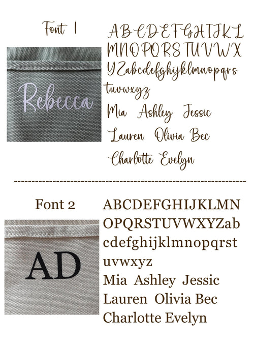 BeLettered. Personalized Canvas Tote Bag, Fits A4 Bag