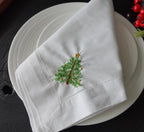 50x50cm Christmas Tree Embroidered Napkin