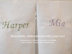 BeLettered. Personalized Linen Cotton Hand Towel,  Embroidered Tea Towel