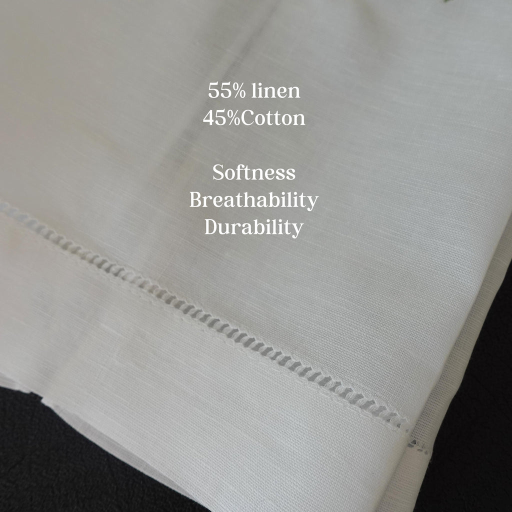 BeLettered. Personalized Linen Cotton Hand Towel,  Embroidered Tea Towel