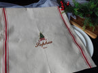 Personalized Embroidery Christmas Tea Towel