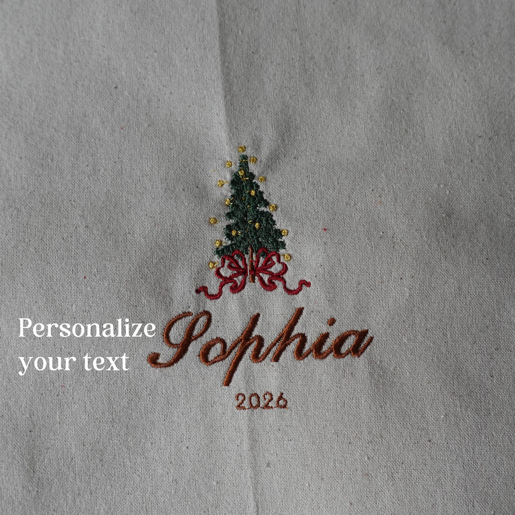 Personalized Embroidery Christmas Tea Towel