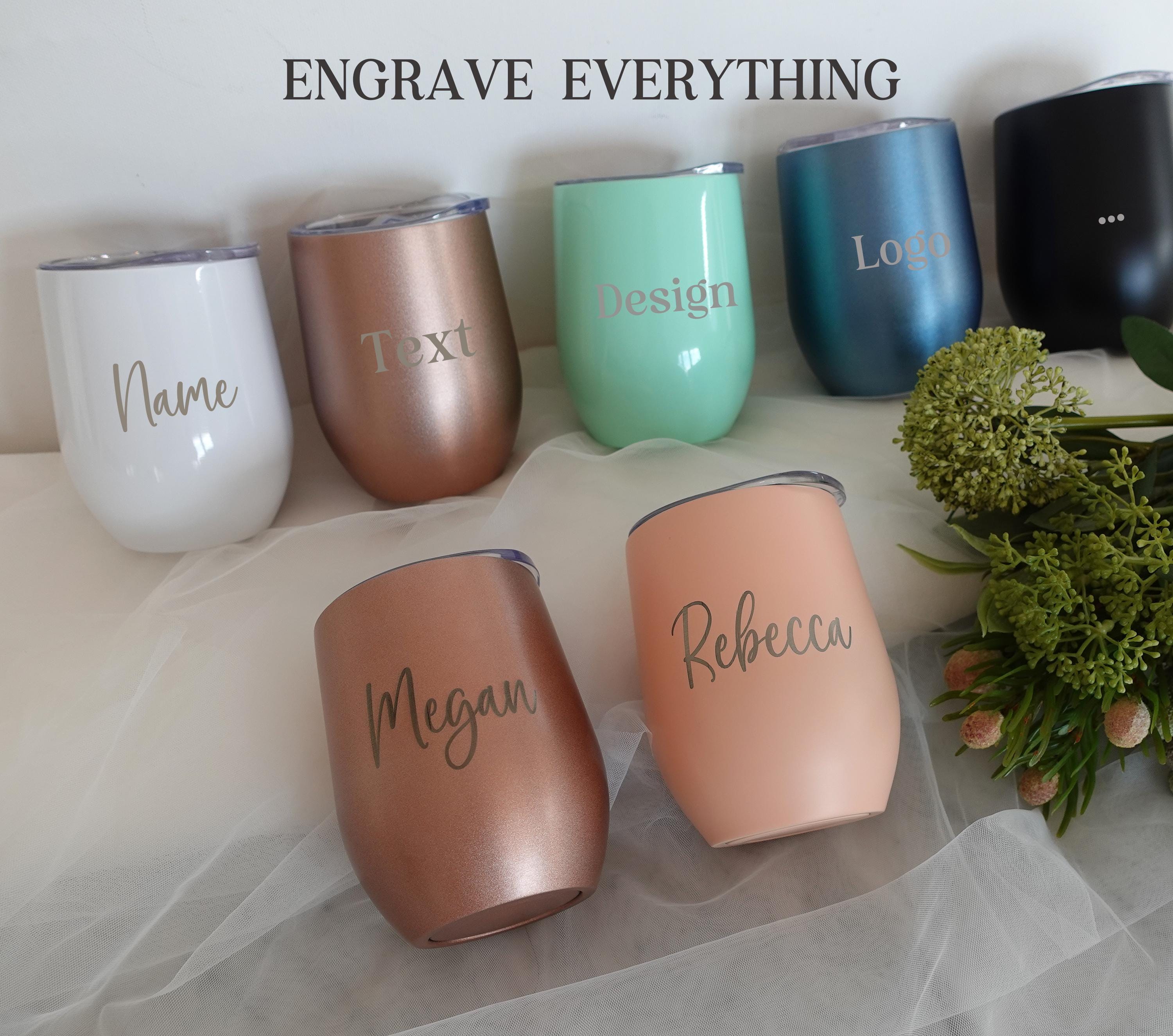 Personalised Wine Tumbler, Laser Engraved Name / LOGO/ Text/ Your Design