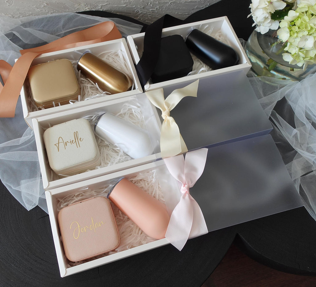 Custom Name Jewellery Case & 6oz Tumbler Gift Box Set