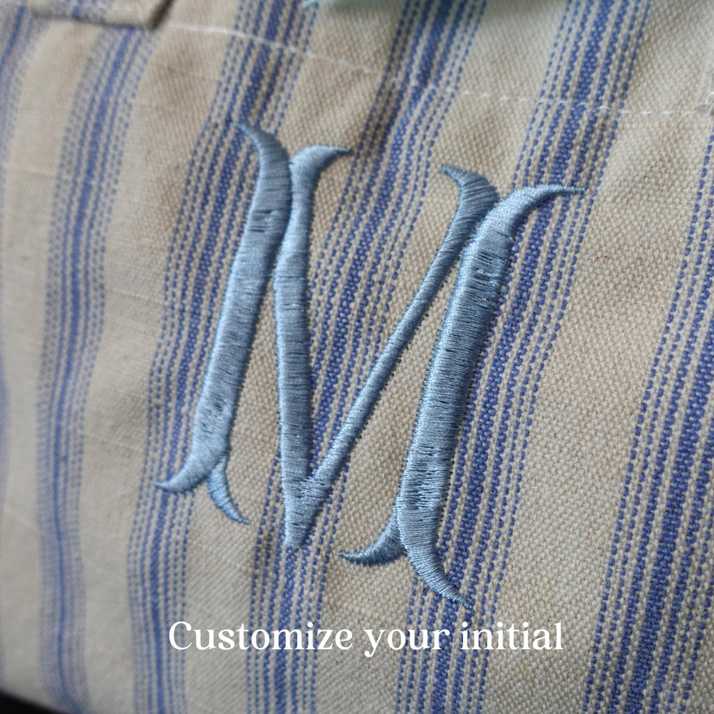 Personalised Striped Mini Tote, Country Vintage Style