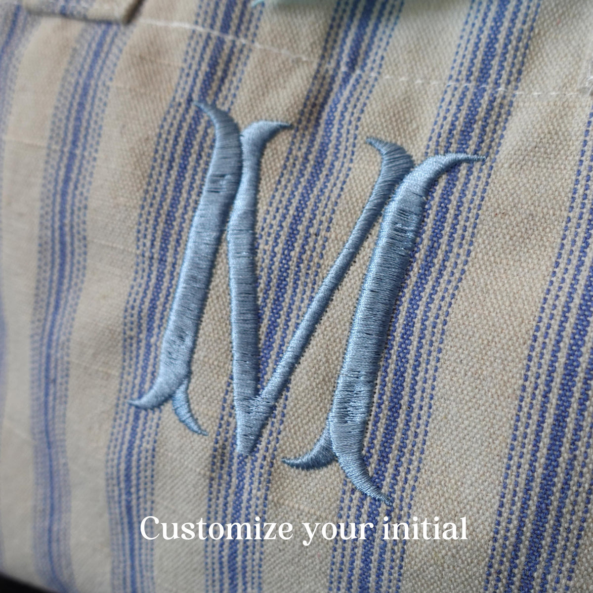 Personalised Striped Mini Tote, Country Vintage Style